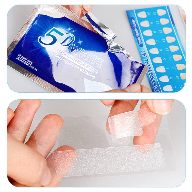 Benzi de albire dentară, benzi pentru denti fără sensibilitate, ajută la înlăturarea petelor de la fumat, cafea, suc și vin
