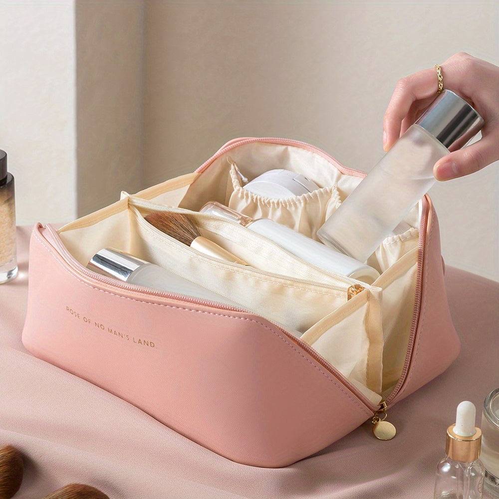 Geantă de cosmetice spațioasă și organizată