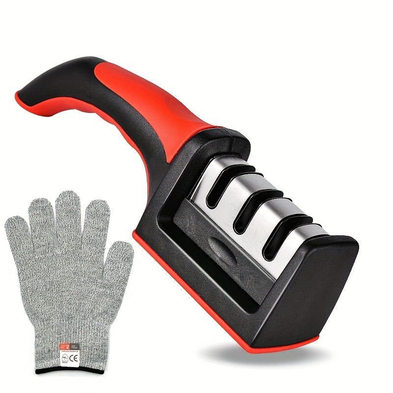 Ascuțitor profesional pentru cuțite Knifesharpener+Cut-Proofgloves