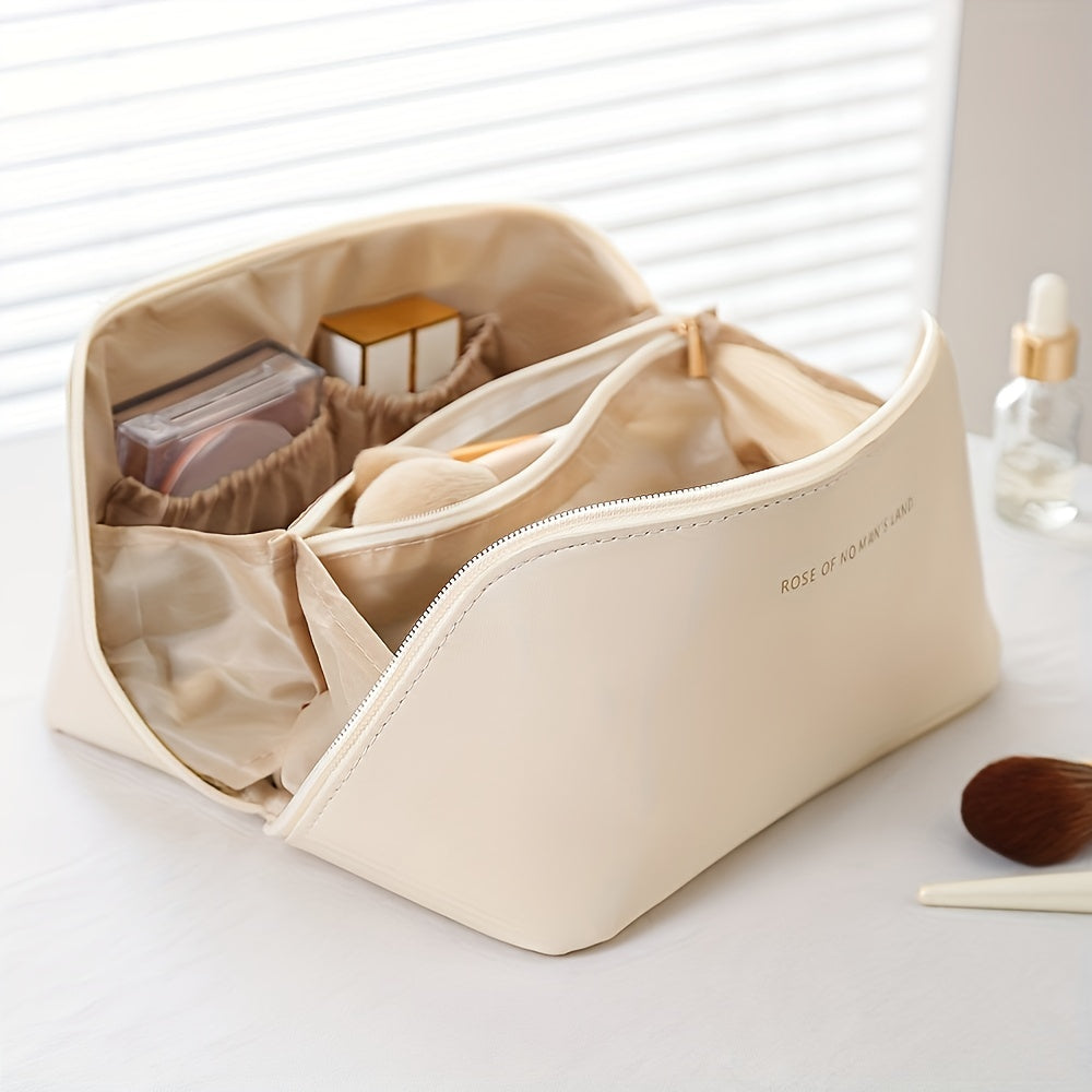 Geantă de cosmetice spațioasă și organizată
