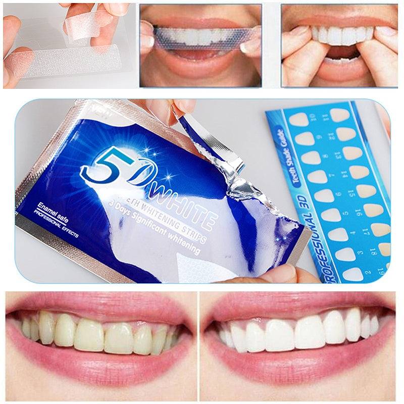 Benzi de albire dentară, benzi pentru denti fără sensibilitate, ajută la înlăturarea petelor de la fumat, cafea, suc și vin